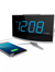 Jumbo Curved Blue LED Digital Alarm Clock with USB Charging Port